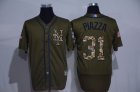 New York Mets #31 Mike Piazza Green Salute to Service Stitched MLB Jersey