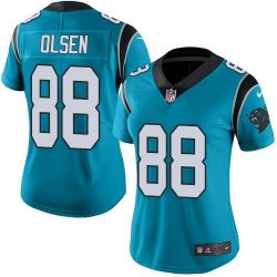 Women Panthers #88 Greg Olsen blue nike Color Rush Limited Jersey