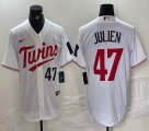 Nike Minnesota Twins #47 Edouard Julien white majestic baseball jerseys-BD 01