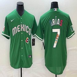 2023 World Cup Mexico #7 Julio Urias green red majestic baseball jerseys 41