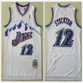 Utah Jazz John Stockton #12 white throwback NBA Jersey-TY