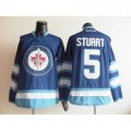 Mark Stuart Jersey 5 Blue Winnipeg Jets Jersey