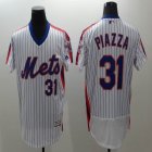 2016 New York Mets #31 Mike Piazza white blue stripe elite baseball jerseys