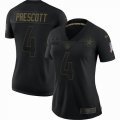 Women Nike Dallas Cowboys #4 Dak Prescott black Salute To Service Limited Jersey-BD