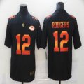 Nike Green Bay Packers #12 Aaron Rodgers black fashion Color Rush Limited Jersey