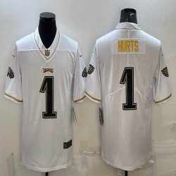 Nike Eagles #1 Jalen Hurts white throwback Color Rush Limited Jersey-BD