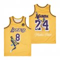 Legend #8 and #24 Kobe Bryant yellow Mamba NBA Jerseys -SG