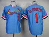 St Louis Cardinals O.SMITH 1 throwback blue mlb jersey