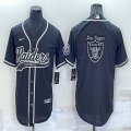 Nike Oakland Raiders blank black baseball jerseys Joint name-BD