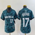 Youth American League #17 Shohei Ohtani Nike Teal 2023 MLB All-Star Game Vapor Premier Elite Player Jersey