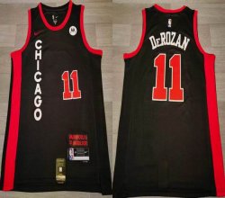 Nike Chicago Bulls #11 DeMar Derozan black NBA Jerseys city Version-HL