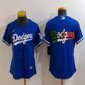 Youth Nike Los Angeles Dodgers blue fashion MLB baseball Jersey-Joint name-BD 06