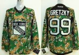 New York Rangers #99 Wayne Gretzky green camo NHL Jerseys (C Patch)