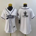 Women Nike Dallas Cowboys blank white baseball jerseys Joint name-BD 01