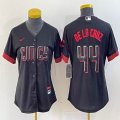 Women Nike Cincinnati Reds #44 Elly De La Cruz black majestic baseball city version -BD 05