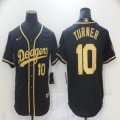 Nike Los Angeles Dodgers #10 Justin Turner black Fashion Majestic Baseball Jerseys