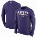 Men's Baltimore Ravens Nike Purple Sideline Legend Staff Performance Long Sleeve T-Shirt