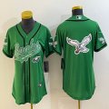 Women Philadelphia Eagles blank green baseball jerseys Joint name-BD 05