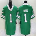 Nike Eagles #1 Jalen Hurts green throwback Color Rush Limited Jersey-BD 03