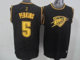 Oklahoma City Thunder #5 Kendrick Perkins Black Precious Metals Fashion Stitched NBA Jersey