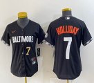 Youth Nike Baltimore Orioles #7 Holliday black majestic baseball jersey-BD 02