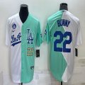 Nike Los Angeles Dodgers #22 Bad Bunny green white splits majestic baseball Jerseys-BD 03