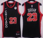 Chicago Bulls #23 Michael Jordan black nba basketball jerseys city version-XD