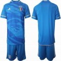 2023-2024 Italy Team blue white soccer jerseys home-QQ