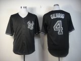 MLB New York Yankees 4 Gehrig Black Fashion Jerseys Black Fashion Jerseys