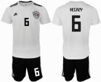 2018 World Cup Egypt team #6 HEGAZY white black soccer jersey away