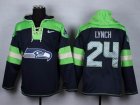 Nike Seattle Seahawks Marshawn Lynch 24 blue green nfl Hooded Sweatshirt