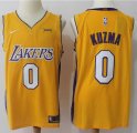 Nike NBA Los Angeles Lakers #0 Kyle Kuzma Yellow nba basketball Jerseys