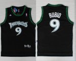 Adidas Minnesota Timberwolves 9# Ricky Rubio Black nba jerseys