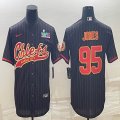 2023 super bowl Nike Kansas City Chiefs #95 Chris Jones black baseball jerseys Joint name-BD 01