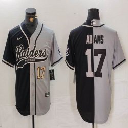 Las Vegas Raiders 17# Davante Adams black gray splits baseball jerseys Joint name-BD 02