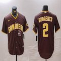 Nike San Diego Padres #2 Xander Bogaerts brown majestic baseball jerseys 01