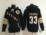 women Boston Bruins 33# Zdeno Chara Black NHL Hooded Sweatshirt