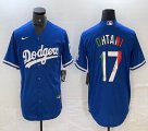 Los Angeles Dodgers #17 Shohei Ohtani Nike blue throwback majestic baseball Jersey-BD