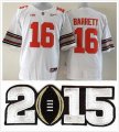 Ohio State Buckeyes J.T. Barrett 16 nike white College Football Jersey 2015 patch