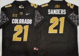 Colorado Buffaloes #21 Shilo Sanders black college football jerseys-PNS