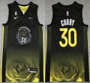 Youth Nike Golden State Warriors #30 Stephen Curry black nba jerseys 6 patch-Hot press font