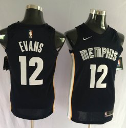 Nike Memphis Grizzlies #12 Tyreke Evans black nba basketball jersey-QLM