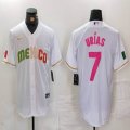 2023 World Cup Mexico #7 Julio Urias white majestic baseball jerseys 98