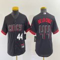 Women Nike Cincinnati Reds #44 Elly De La Cruz black majestic baseball jerseys -BD 06