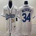 Nike Los Angeles Dodgers #34 Fernando Valenzuela white majestic baseball Jerseys Joint name -BD 01