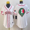 Women 2023 World Cup Mexico blank white majestic baseball jerseys 04