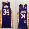 Los Angeles Lakers 34# Shaquille O Neal purple nba Jersey