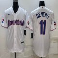 2023 World Cup Dominican Republic's #11 Will Devers white majestic baseball jerseys 04