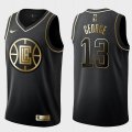 Los Angeles Clippers #13 Paul George black gold nike NBA jersey