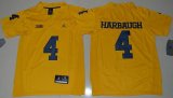 Youth Jordan Brand Michigan Wolverines Jim Harbaugh 4 College Football Limited Jersey - Yellow